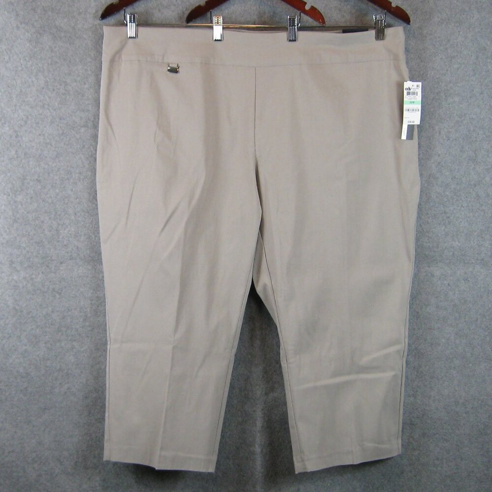 Alfani Women's Capri Pants 26W Tummy Control Beige